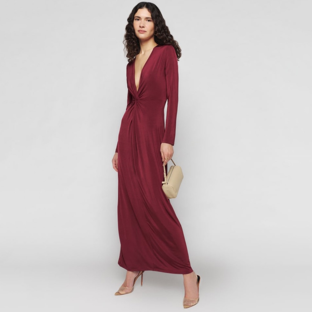 Reformation Elverson Knit Dress in Chianti Size Medium